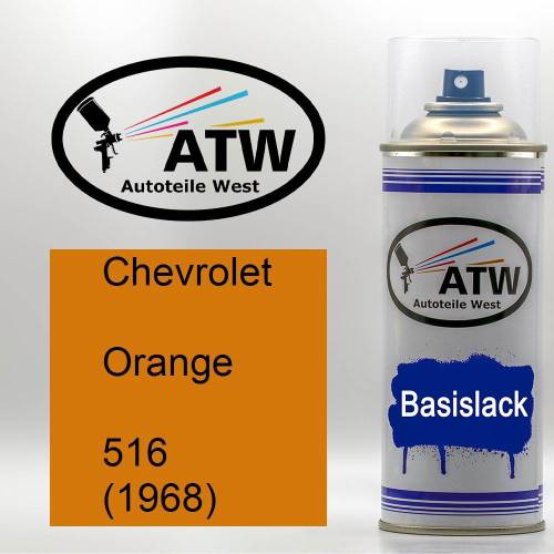 Chevrolet, Orange, 516 (1968): 400ml Sprühdose, von ATW Autoteile West.